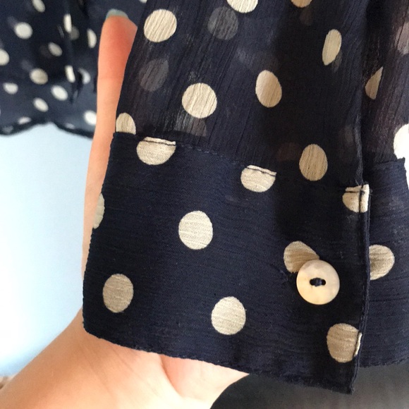 About a Girl Sheer Button Up Blouse size medium - Picture 6 of 8